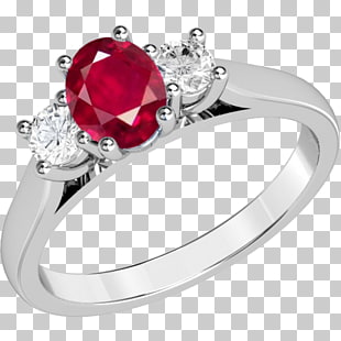 ANILLO COMPROMISO, RUBÍ OVAL Y DOS BRILLANTES DE ORLA ENGASTADOS CON GARRAS