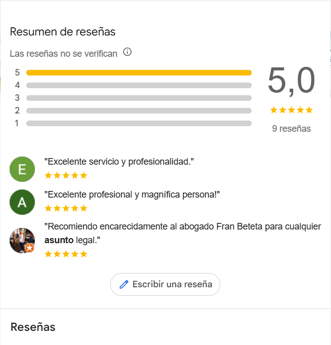RESEÑAS GOOGLE 